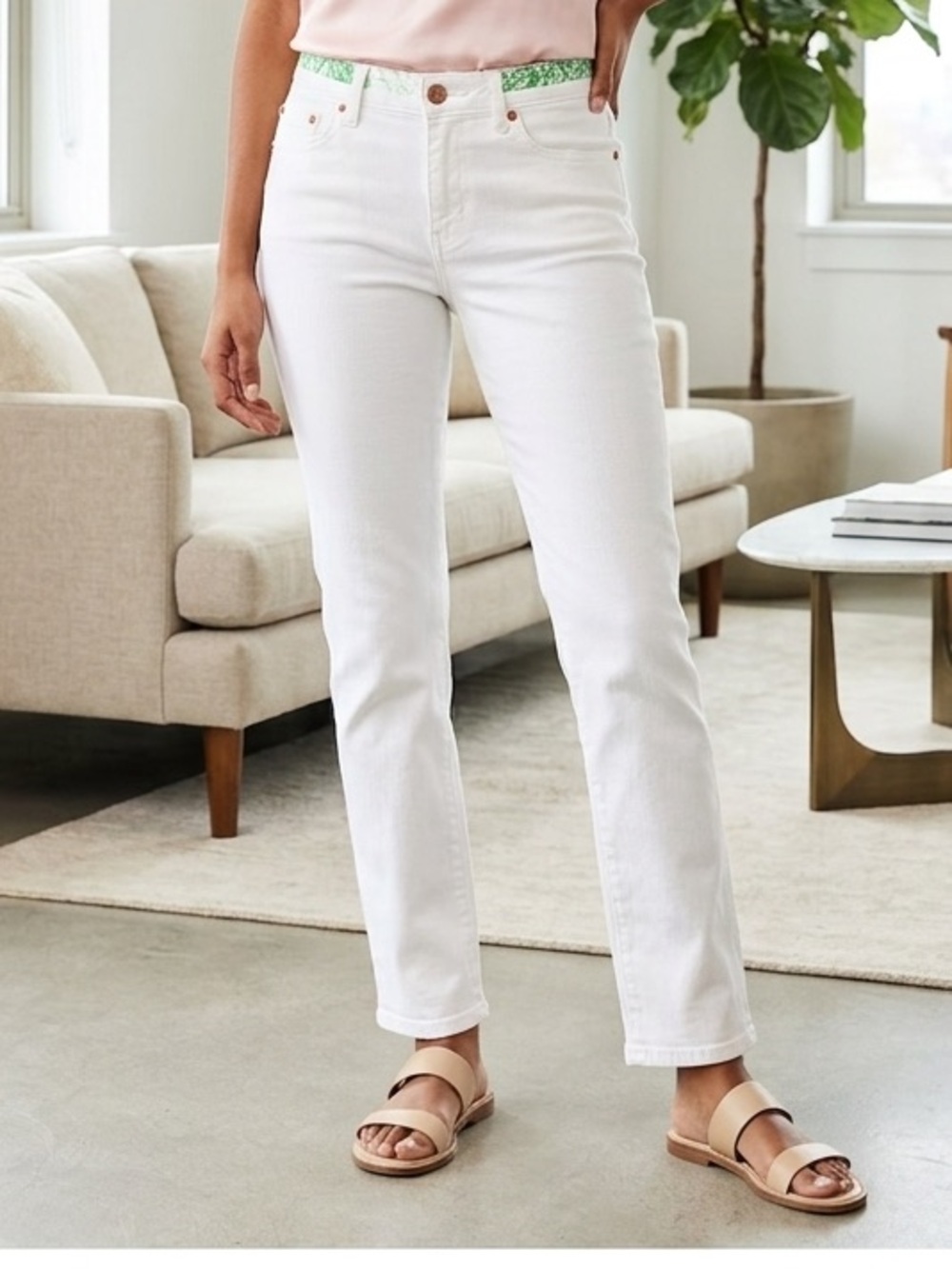 Lilly Pulitzer White Straight-Leg Jeans